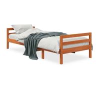 ""Remise""Lit 1 personne, Cadre de lit simple ,sans matelas, cire marron 90 x 190 cm bois pin massif JILIMAISON20254422578