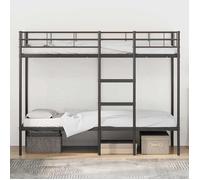 ""Remise""Lit 1 personne, Lit superposé ,sans matelas, noir 75 x 190 cm acier JILIMAISON2025 27545181