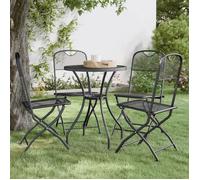 ""Remise ""Lot de 4 Chaises pliables jardin - 4 Personnes - Maille métallique Anthracite JILIMAISON2025 6526538