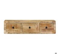 ""Remise""Meuble de télévision/ Meuble TV mural - 100 x 32 x 25 cm ,Bois massif manguier brut JILIMAISON20259040959