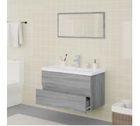 ""Remise""Meubles de salle de bain - UU - Mobilier meuble de rangement Sonoma gris ,Bois d'ingénierie JILIMAISON2025 87882836
