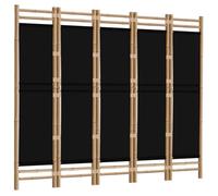 ""Remise""Séparateur de Pièce Amovible/ Cloison de séparation - pliante 5 panneaux - 200 cm Bambou et toile JILIMAISON2025 46582041