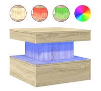 ""Remise"" Table basse - grand espace - avec lumières LED chêne sonoma 50 x 50 x 40 cm - Aspect chic*64092