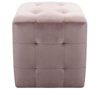 ""Remise"" Tables de chevet - 2 pcs - Décor chambre - Rose 30 x 30 x 30 cm Tissu velours Aspect chic*11998