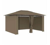 ""Remise""Tonnelle barnum Anti UV/soleil, Chapiteau de jardin avec rideau, x 4 x 3 m Taupe 180 g/m² JILIMAISON20253522008