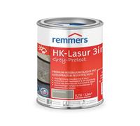 Remmers Lasure HK Grey-Protect Gris argent, 0,75 litres, Lasure bois Premium pour l'extérieur, effet grisaillement en 3 teintes de gris naturel, 3 protections du bois en 1.