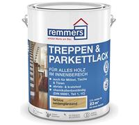 Remmers Vernis Parquets & Escaliers Incolore, mat satiné, 2,5 litres, Vitrificateur aqueux pour bois et parquets. Pour l'intérieur, en application au pinceau sur les parquets, poutres et escaliers.