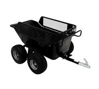 Remorque à Benne Basculante pour Quad ATV 4 Roues Tout Terrains Ultra Résistant Capacité de 680 kg Bords d'Extension Amovibles en Filet Ferme Paysage Jardin