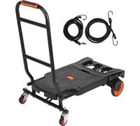 Remorque plate portable, diable pliable multifonctionnel avec 2 sangles pour une utilisation à domicile