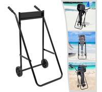 Remorque pour moteur hors-bord – Capacité jusqu'à 30 chevaux – Charge utile : 40 kg – Châssis pliable en acier laminé à froid – Roues en caoutchouc avec amortisseurs – Couleur : noir