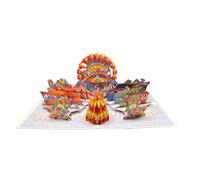 REMOtech Carte pop-up 3D avec parc d'attractions avec grande roue - Carte d'anniversaire 3D avec montagnes russes pour enfants, bon d'achat en ville, cadeau en argent ou bon pour parc d'attractions