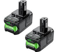 Remplacement de batterie, capacité 8000 mAh, batterie lithium-ion, compatible avec Ryobi, lot de 2 batteries de 8,0 [ampères-heures]