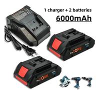 Remplacement de la batterie, capacité de 6000 mAh, compatible avec les systèmes ProCORE 18V, chargeur double 6,0 Ah 1p, 18V-c