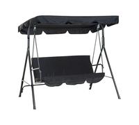 Remplacement De La Toile De Gazebo Jardin extérieur 3 Personnes Porche en métal balançoire Chaise Banc auvent Remplacement auvent Pare-Soleil balançoire siège Chaise Couverture Kit(Black)
