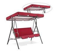 Remplacement De La Toile De Gazebo Jardin extérieur 3 Personnes Porche en métal balançoire Chaise Banc auvent Remplacement auvent Pare-Soleil balançoire siège Chaise Couverture Kit(Red)