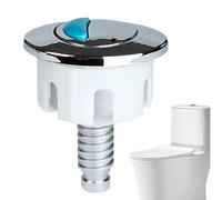 Remplacement du bouton poussoir des toilettes, bouton poussoir du réservoir des toilettes - Bouton de chasse d'eau rond pour toilettes, double bouton poussoir | Bouton de toilette antirouille, fil de