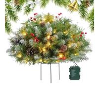 Remplissage D'Urne De Noël Extérieur Décor Festif pour Maison Et Vacances | Sapins De Noël Artificiels Lumineux Avec Piquet Trépied Porche Jardin Massifs Fleuris Fête Réunions de Vitrines Magasin UN