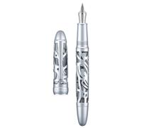 Remplissage pour stylo plume Asvine P80, plume extra-fine, étui en acrylique transparent gris en forme de squelette d'araignée, et jeu de clés