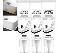 Remplisseur de joint étanche polyvalent,mastic de calfeutrage en silicone blanc pour la réparation de coulis de carreaux de cuisine de salle de bain,avec des outils de coulis de carreaux (3 pièces)