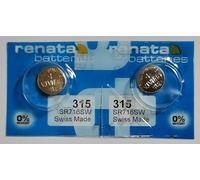 RENATA 315 LOT DE 2 PILES SILVER OXIDE 1,5V