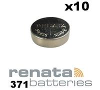 Renata 371 SR920SW Lot de 10 piles bouton pour montre Fabriquées en Suisse 1,...