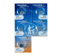 Renata # 377 oxyde d'argent batterie Lot de 5
