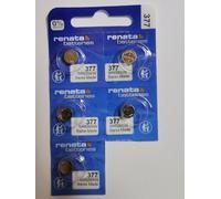 Renata 377 SR626SW Lot de 5 piles oxyde d'argent pour montre 1,55 V