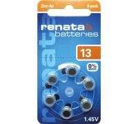 RENATA AIR 13 - Pile pour prothèse auditive, zinc-air, 7,9 x 5,4 mm, AID 13, paq