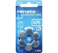 RENATA AIR 675 - Pile pour prothèse auditive, zinc-air, 11,6 x 5,4 mm, AID 675, p