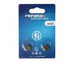 Renata CR1225 Pile bouton lithium 3V, Qualité Suisse, Lot de 2 piles
