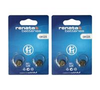 Renata CR1225 Pile Bouton Lithium 3V - Qualité Suisse pour Thermomètres, Montres & Appareils Électroniques - 2X Lot de 2 (4 Piles)