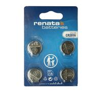Renata CR2016 Pile bouton lithium 3V, Qualité Suisse, Lot de 4 piles