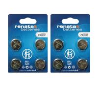 Renata Lot de 2 x 4 piles bouton au lithium CR2032 3 V - Précision suisse - Longue durée pour clés de voiture, montres et appareils médicaux