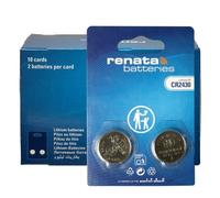 Renata CR2430 Pile bouton lithium 3V, Qualité Suisse, Lot de 10 x 2 (20 piles)