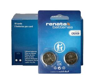 Renata CR2430 Pile bouton lithium 3V, Qualité Suisse, Lot de 10 x 2 (20 piles)