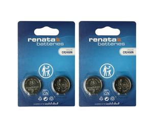 Renata CR2450N Pile bouton lithium 3V, Qualité Suisse, Lot de 2 x 2 (4 piles)