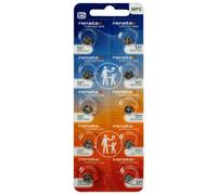 RENATA Lot de 10 Blisters de 1 Pile bouton oxyde argent X321 SR616SW