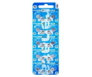 RENATA Lot de 10 Blisters de 1 Pile bouton oxyde argent X384 SR41SW