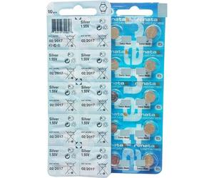 RENATA Lot de 10 Blisters de 1 Pile bouton oxyde argent X389 SR1130W