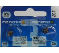 RENATA Lot de 2 Blisters de 1 Pile bouton oxyde argent X337 SR416SW