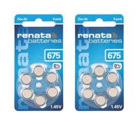 RENATA Lot de 2 Blisters de 6 Pile auditive ZA675 Zinc Air 0% Mercury 1,45V