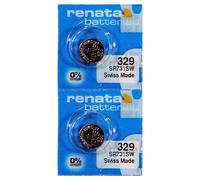 Renata Lot de 2 piles 329 SR731SW - 1,55 V oxyde d'argent 329 pour montre