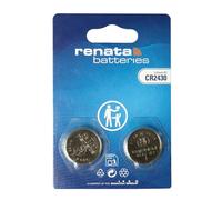 Renata Lot de 2 piles bouton au lithium CR2430 3 V - Précision suisse pour clés de voiture, alarmes et maison intelligente