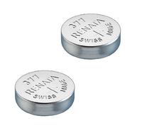 Renata Lot de 2 piles rondes 377 SR626SW 1,55 V Fabrication suisse Argenté)