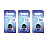 RENATA Lot de 3 Blisters de 1 Pile bouton lithium CR2025 3V 165 mAh