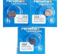 RENATA Lot de 3 Blisters de 1 Pile bouton oxyde argent X364 SR621SW