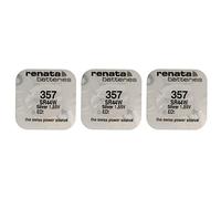 RENATA Lot de 3 Piles Bouton Silver Oxyde 357 / SR44W 0% Mercure