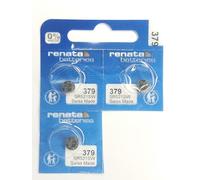 RENATA Lot de 3 Piles bouton Silver Oxyde 379 / SR521 SW 0% mercure
