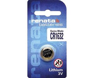 Renata / Swatch Group - Pile bouton lithium blister CR1632 RENATA 3V 125mAh - Blister(s) x 1