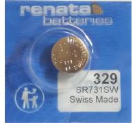 Renata / Swatch Group - Pile bouton oxyde argent 329 RENATA 1.55V 37mAh - Blister(s) x 1